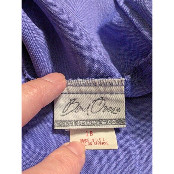 Vintage Levi's Bend Over Trousers Size 18 Periwinkle Blue Trevira USA - Picture 6 of 9